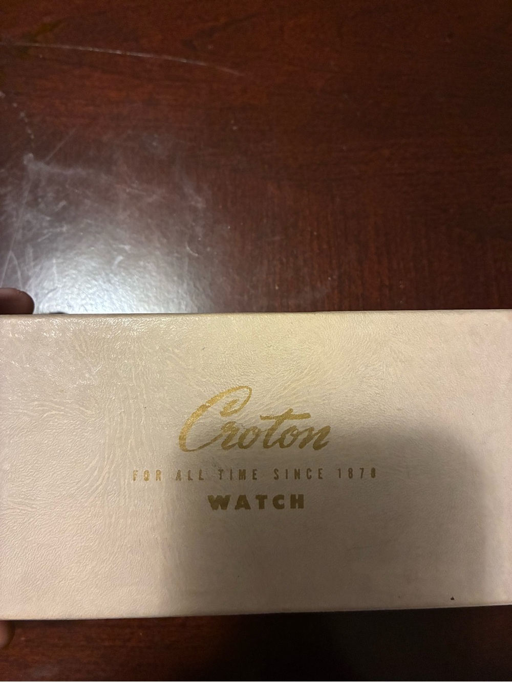 Croton Cream Box with Gold Logo